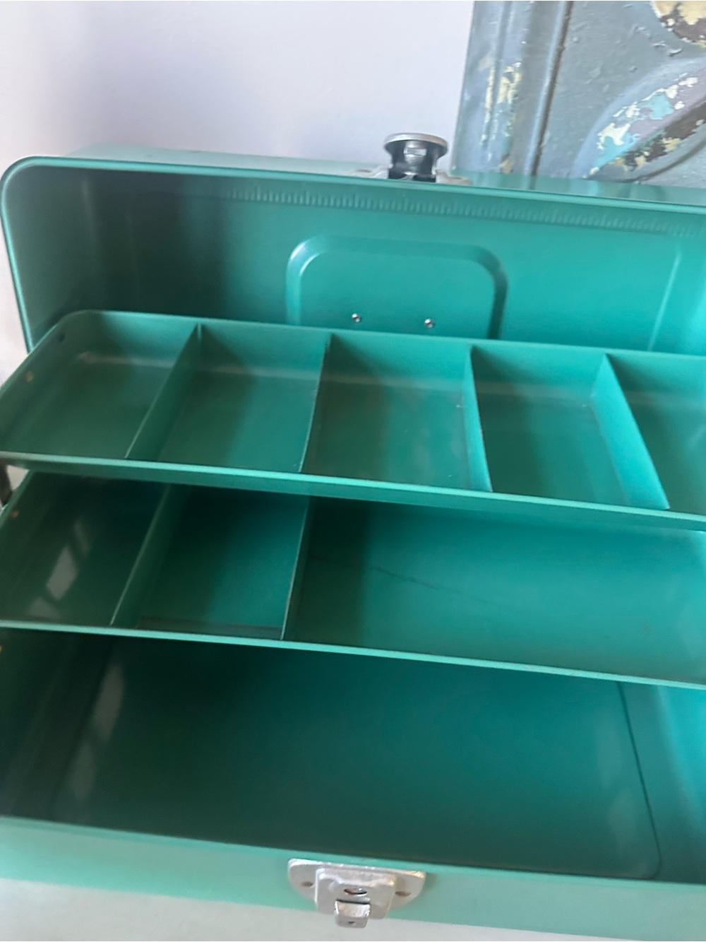 Vintage Liberty teal green tackle box metal - Picture 6 of 12